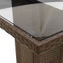 Mesa de jardín superficie de vidrio ratán PE marrón 190x80x74cm en Mesas de jardín | Comprar online en Foru.es