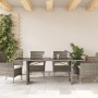 Mesa de jardín superficie de vidrio ratán PE gris 190x80x74 cm en Mesas de jardín | Comprar online en Foru.es