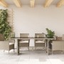 Mesa jardín superficie vidrio ratán PE gris claro 190x80x74 cm en Mesas de jardín | Comprar online en Foru.es