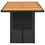 Mesa de jardín superficie de madera ratán PE negro 190x80x74 cm en Mesas de jardín | Comprar online en Foru.es