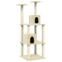 Rascador para gatos con postes de sisal color crema 141 cm de vidaXL, Mobiliario para gatos - Ref: Foro24-171524, Precio: 54,...