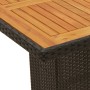 Mesa de jardín superficie de madera ratán PE negro 190x80x74 cm en Mesas de jardín | Comprar online en Foru.es