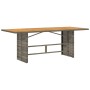 Mesa de jardín superficie de madera ratán PE gris 190x80x74 cm en Mesas de jardín | Comprar online en Foru.es