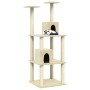 Rascador para gatos con postes de sisal color crema 141 cm de vidaXL, Mobiliario para gatos - Ref: Foro24-171524, Precio: 54,...
