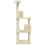 Rascador para gatos con postes de sisal color crema 141 cm de vidaXL, Mobiliario para gatos - Ref: Foro24-171524, Precio: 54,...