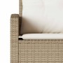 Sofá en forma de L con cojines ratán sintético beige en Conjuntos de jardín | Comprar online en Foru.es