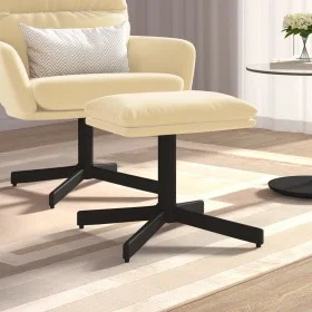 Cream white velvet footstool 60x60x36 cm by vidaXL, Ottomans - Ref: Foro24-341635, Price: 33,23 €, Discount: %