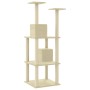 Rascador para gatos con postes de sisal color crema 141 cm de vidaXL, Mobiliario para gatos - Ref: Foro24-171524, Precio: 54,...