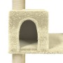 Rascador para gatos con postes de sisal color crema 141 cm de vidaXL, Mobiliario para gatos - Ref: Foro24-171524, Precio: 54,...