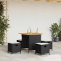 Set de muebles jardín 5 pzas con cojines ratán sintético negro en Conjuntos de jardín | Comprar online en Foru.es