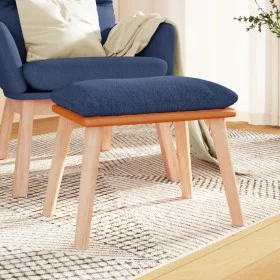 Fabric and synthetic leather footrest blue 45x29.5x35 cm by vidaXL, Ottomans - Ref: Foro24-341450, Price: 39,64 €, Discount: %