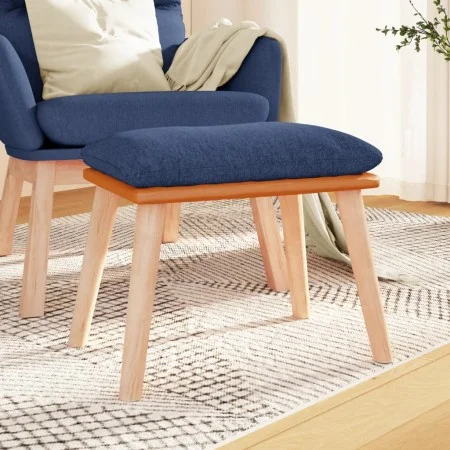 Reposapiés tela y cuero sintético azul 45x29,5x35 cm de vidaXL, Otomanas - Ref: Foro24-341450, Precio: 39,64 €, Descuento: %