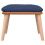 Reposapiés tela y cuero sintético azul 45x29,5x35 cm de vidaXL, Otomanas - Ref: Foro24-341450, Precio: 39,64 €, Descuento: %