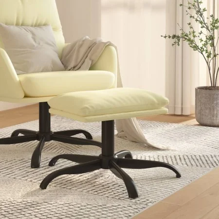 Reposapiés de cuero sintético color crema 60x60x36 cm de vidaXL, Otomanas - Ref: Foro24-341590, Precio: 36,88 €, Descuento: %