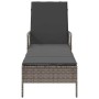 Tumbona Gris y Gris Oscuro 55 x 200 x 92 cm ratán sintético en Tumbonas | Comprar online en Foru.es