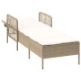 Tumbona Beige y crema 55 x 200 x 92 cm ratán sintético en Tumbonas | Comprar online en Foru.es