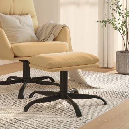 Reposapiés tela de microfibra color crema 60x60x36 cm de vidaXL, Otomanas - Ref: Foro24-341625, Precio: 39,74 €, Descuento: %