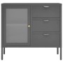 Aparador de acero y vidrio templado antracita 75x35x70 cm de vidaXL, Aparadores - Ref: Foro24-336075, Precio: 168,64 €, Descu...