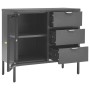 Aparador de acero y vidrio templado antracita 75x35x70 cm de vidaXL, Aparadores - Ref: Foro24-336075, Precio: 168,64 €, Descu...