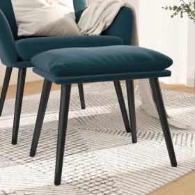 Reposapiés de terciopelo azul 45x29,5x35 cm de vidaXL, Otomanas - Ref: Foro24-341514, Precio: 33,20 €, Descuento: %
