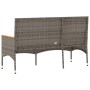 Banco de jardín 3 plazas con cojines ratán sintético gris en Bancos de jardín | Comprar online en Foru.es