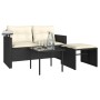 Set de sofás de jardín con cojines 3 pzas ratán sintético negro en Sofás de exterior | Comprar online en Foru.es