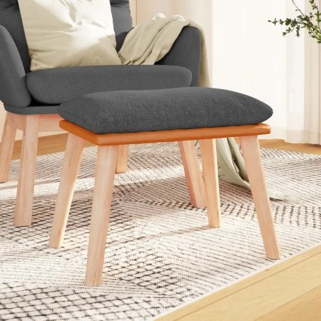 Reposapiés tela y cuero sintético gris oscuro 45x29,5x35 cm de vidaXL, Otomanas - Ref: Foro24-341447, Precio: 39,57 €, Descue...