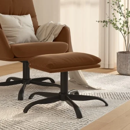 Reposapiés tela de microfibra marrón 60x60x36 cm de vidaXL, Otomanas - Ref: Foro24-341620, Precio: 39,72 €, Descuento: %