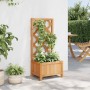 Jardinera con enrejado de madera maciza de abeto marrón en Macetas y jardineras | Comprar online en Foru.es