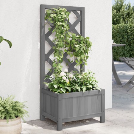 Jardinera enrejada madera maciza de abeto gris en Macetas y jardineras | Comprar online en Foru.es