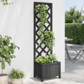 Jardinera con enrejado madera maciza de abeto negro en Macetas y jardineras | Comprar online en Foru.es