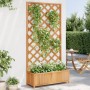 Jardinera con enrejado de madera maciza de abeto marrón en Macetas y jardineras | Comprar online en Foru.es