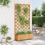 Jardinera con enrejado de madera maciza de abeto marrón en Macetas y jardineras | Comprar online en Foru.es