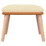 Reposapiés tela y cuero sintético color crema 45x29,5x35 cm de vidaXL, Otomanas - Ref: Foro24-341448, Precio: 36,28 €, Descue...