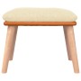 Reposapiés tela y cuero sintético color crema 45x29,5x35 cm de vidaXL, Otomanas - Ref: Foro24-341448, Precio: 36,81 €, Descue...