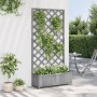 Jardinera con enrejado madera maciza de abeto gris en Macetas y jardineras | Comprar online en Foru.es