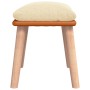 Reposapiés tela y cuero sintético color crema 45x29,5x35 cm de vidaXL, Otomanas - Ref: Foro24-341448, Precio: 36,81 €, Descue...