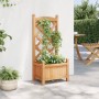 Jardinera con enrejado de madera maciza de abeto marrón en Macetas y jardineras | Comprar online en Foru.es