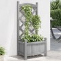 Jardinera con enrejado madera maciza de abeto gris en Macetas y jardineras | Comprar online en Foru.es