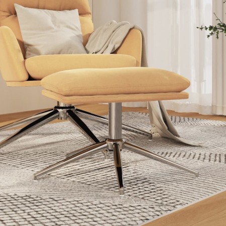Reposapiés tela de microfibra color crema 60x60x35 cm de vidaXL, Otomanas - Ref: Foro24-341563, Precio: 44,84 €, Descuento: %