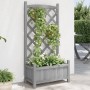 Jardinera con enrejado madera maciza de abeto gris en Macetas y jardineras | Comprar online en Foru.es