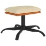 Reposapiés de tela y cuero sintético color crema 60x60x36 cm de vidaXL, Otomanas - Ref: Foro24-341609, Precio: 33,13 €, Descu...