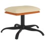 Reposapiés de tela y cuero sintético color crema 60x60x36 cm de vidaXL, Otomanas - Ref: Foro24-341609, Precio: 31,69 €, Descu...