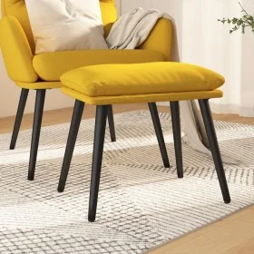 Reposapiés de tela amarillo mostaza 45x29,5x35 cm de vidaXL, Otomanas - Ref: Foro24-341500, Precio: 33,42 €, Descuento: %