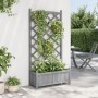 Jardinera con enrejado madera maciza de abeto gris en Macetas y jardineras | Comprar online en Foru.es