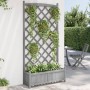 Jardinera con enrejado madera maciza de abeto gris en Macetas y jardineras | Comprar online en Foru.es