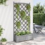 Jardinera con enrejado madera maciza de abeto gris en Macetas y jardineras | Comprar online en Foru.es
