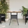 Mesa de jardín superficie de madera ratán PE negro 80x80x75 cm en Mesas de jardín | Comprar online en Foru.es