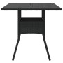 Mesa de jardín superficie de vidrio ratán PE negro 80x80x75 cm en Mesas de jardín | Comprar online en Foru.es