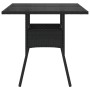 Mesa de jardín superficie de vidrio ratán PE negro 80x80x75 cm en Mesas de jardín | Comprar online en Foru.es